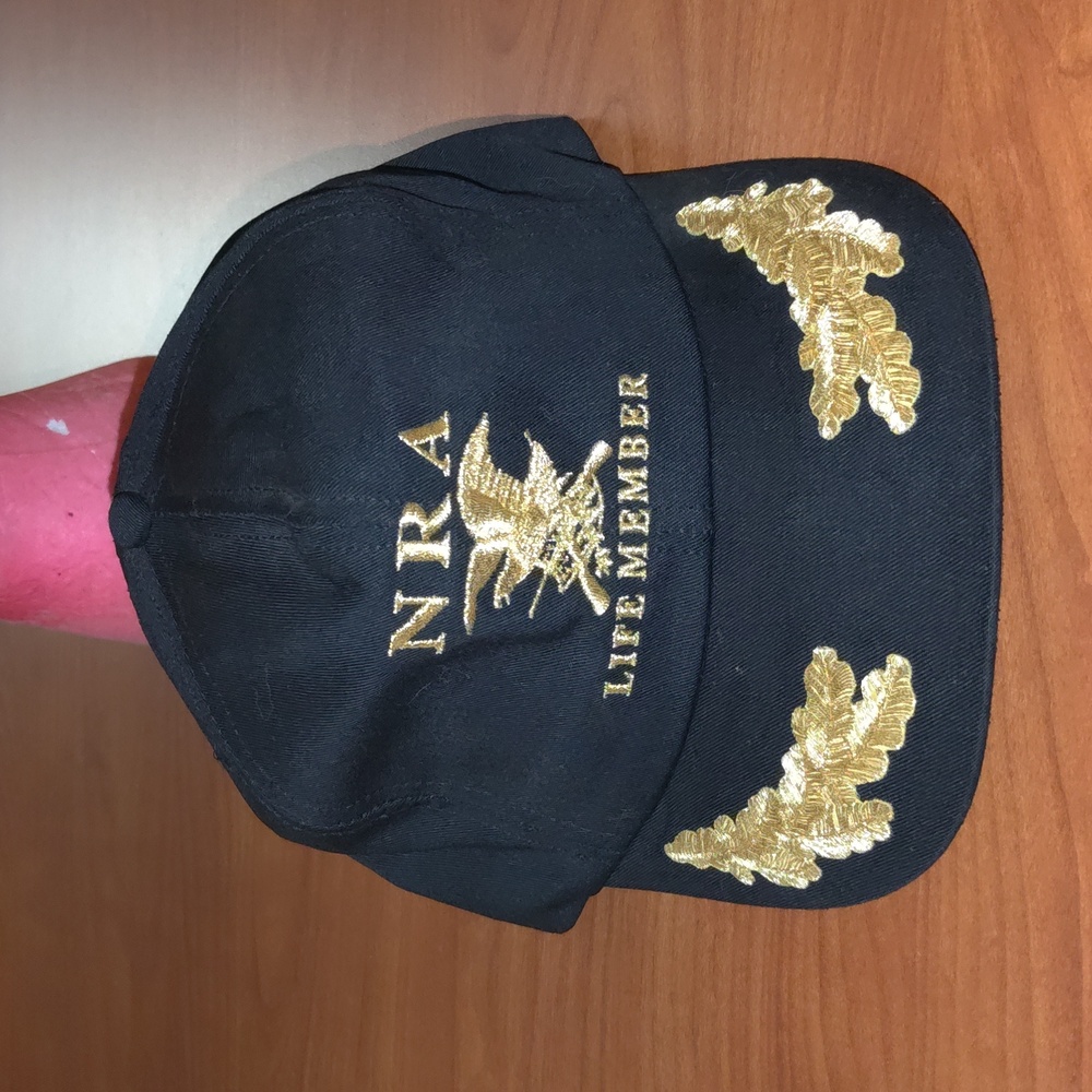 Vtg NRA Life Member Embroidered Logo Scrambled Eggs Snapback Hat Cap Made In USA